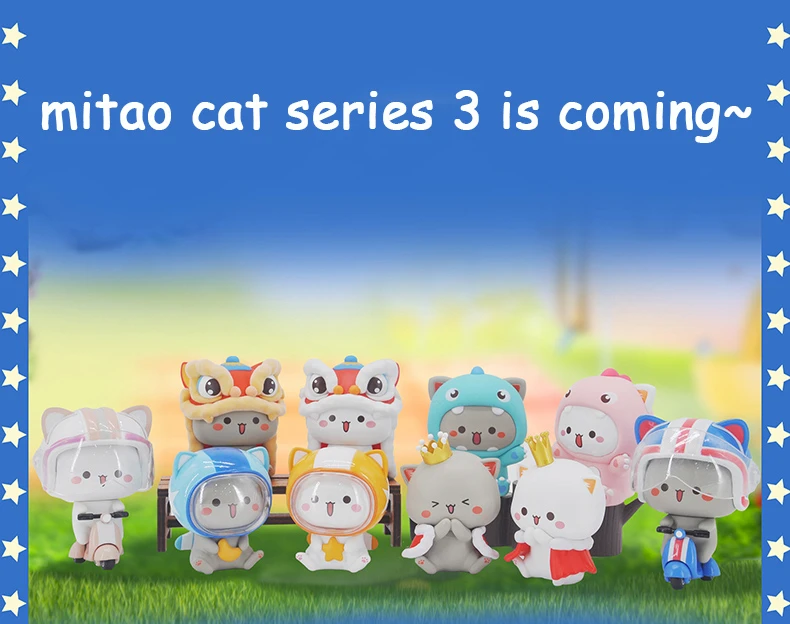 Mitao Cat 3 Blind Box Cute Cat Mystery Box Figure Model Ornaments Childrenal Birthday Gift Toys