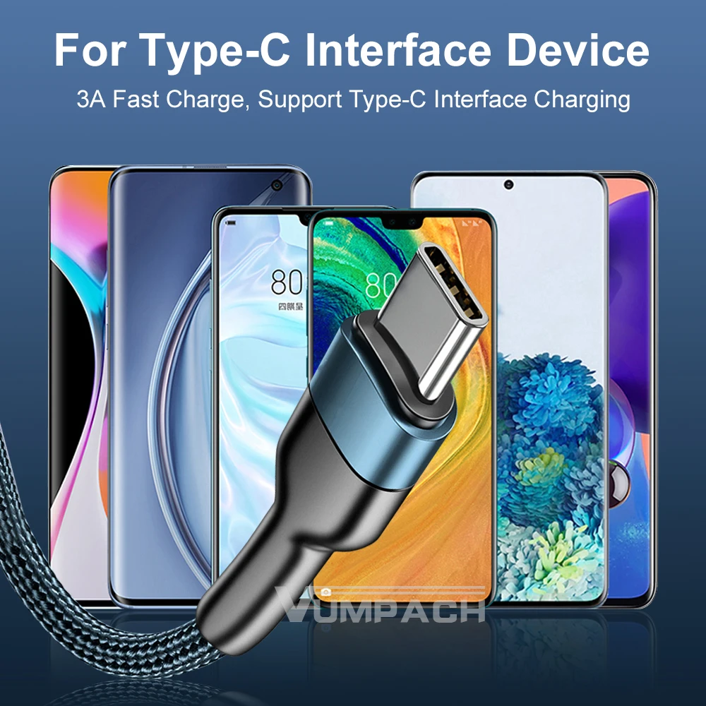 Fast USB C Cable C Type C Cable Fast Charging Data Cord Charger for Samsung S21 Xiaomi Vivo iPhone 16 15 Huawei Charging Cable