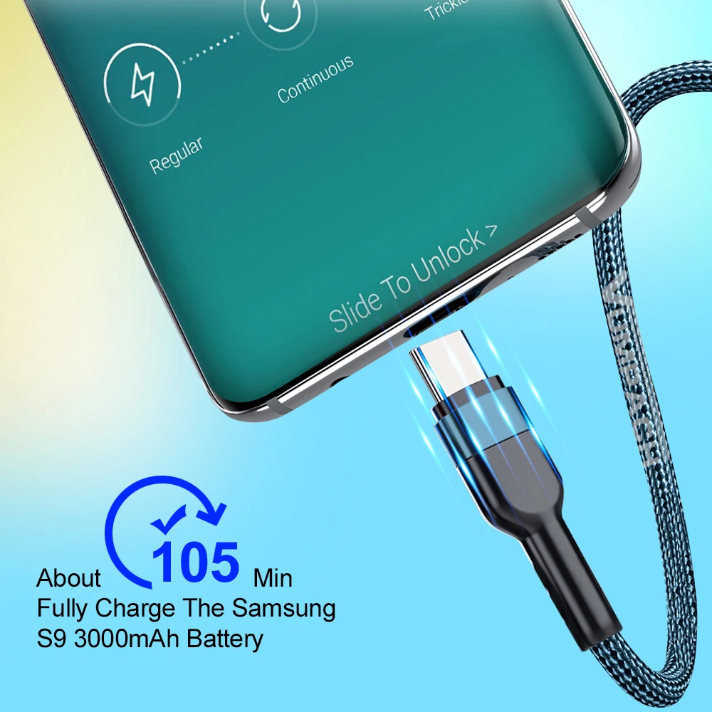 Fast USB C Cable C Type C Cable Fast Charging Data Cord Charger for Samsung S21 Xiaomi Vivo iPhone 16 15 Huawei Charging Cable