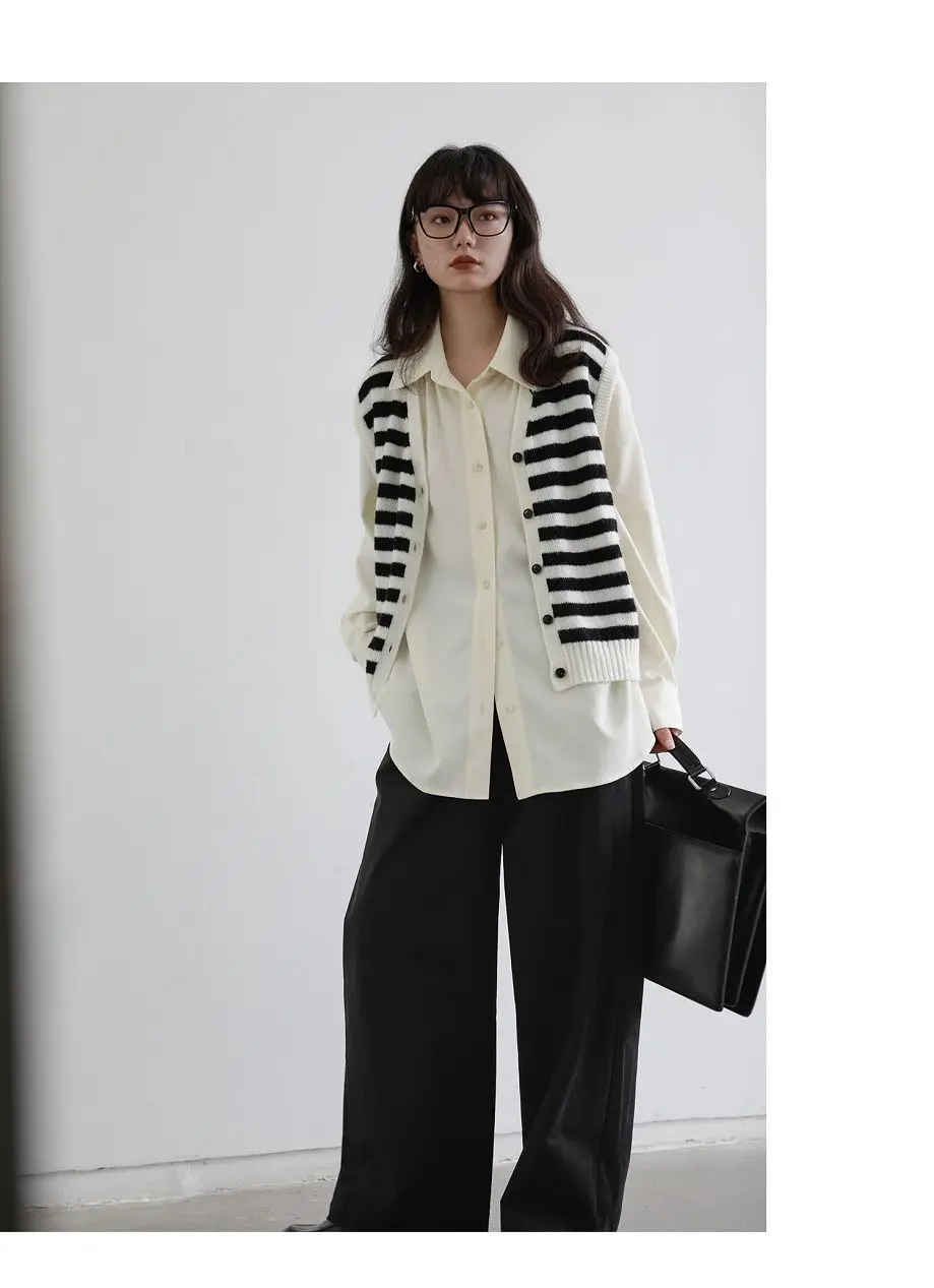 2026 Autumn Women's Oversized Long Sleeve Blouse 2026 Summer New Arrival Tie Neck Shirt Loose Fit Office Elegant Fashion