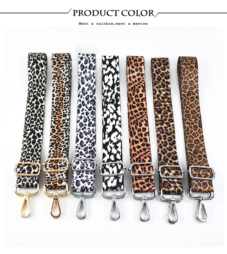 Deepeel 3.8cm Leopard Print Wide Shoulder Straps Wallet Tapes 80-140cm Adjustable Crossbody Women's Long Bags Strap Accessories