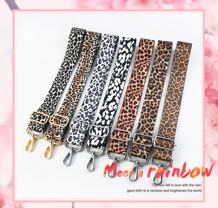 Deepeel 3.8cm Leopard Print Wide Shoulder Straps Wallet Tapes 80-140cm Adjustable Crossbody Women's Long Bags Strap Accessories