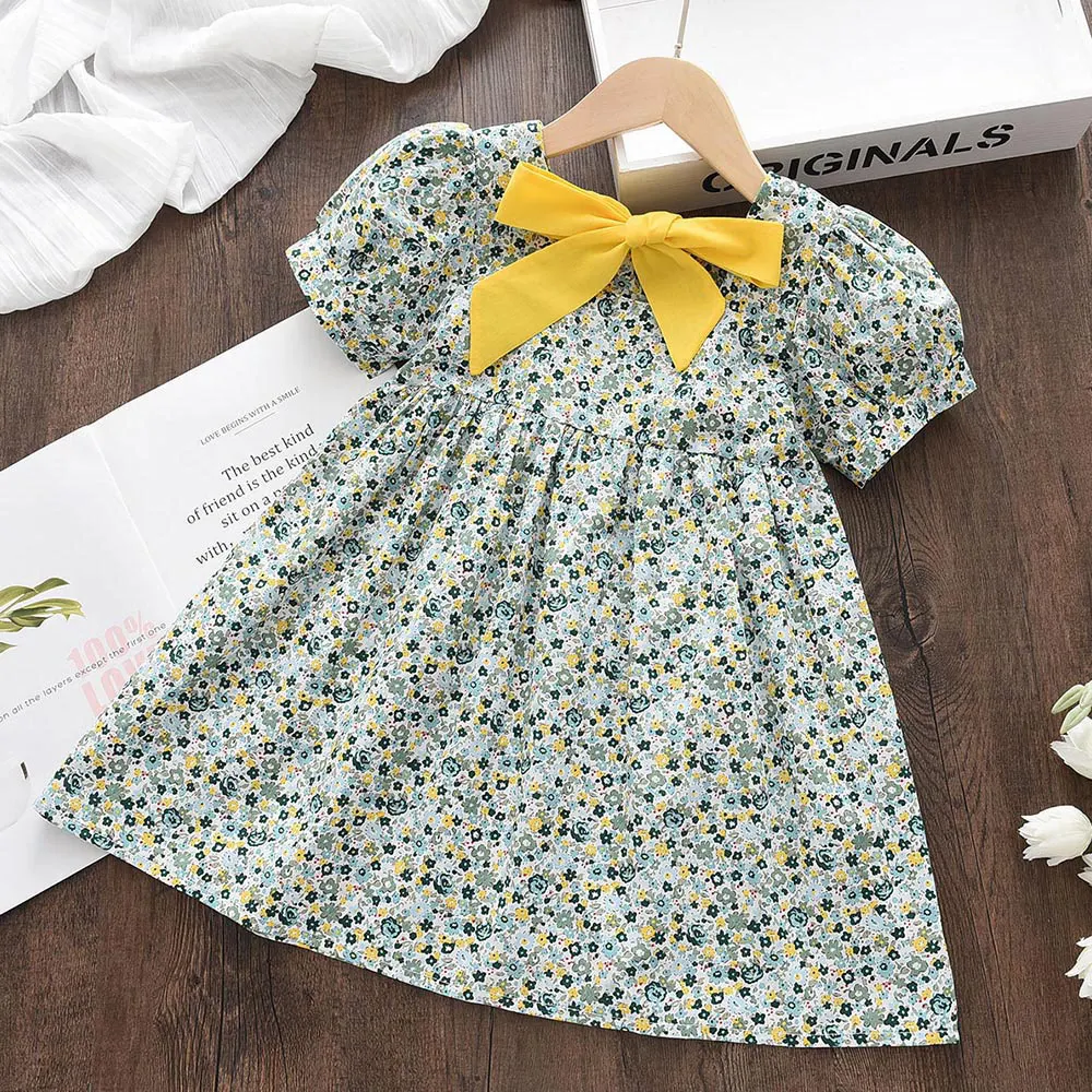 Bear Leader Kids Girls Dresses 2026 New Summer Lace Princess Dresses Children Solid color Clothing Baby Wedding Party Vestidos