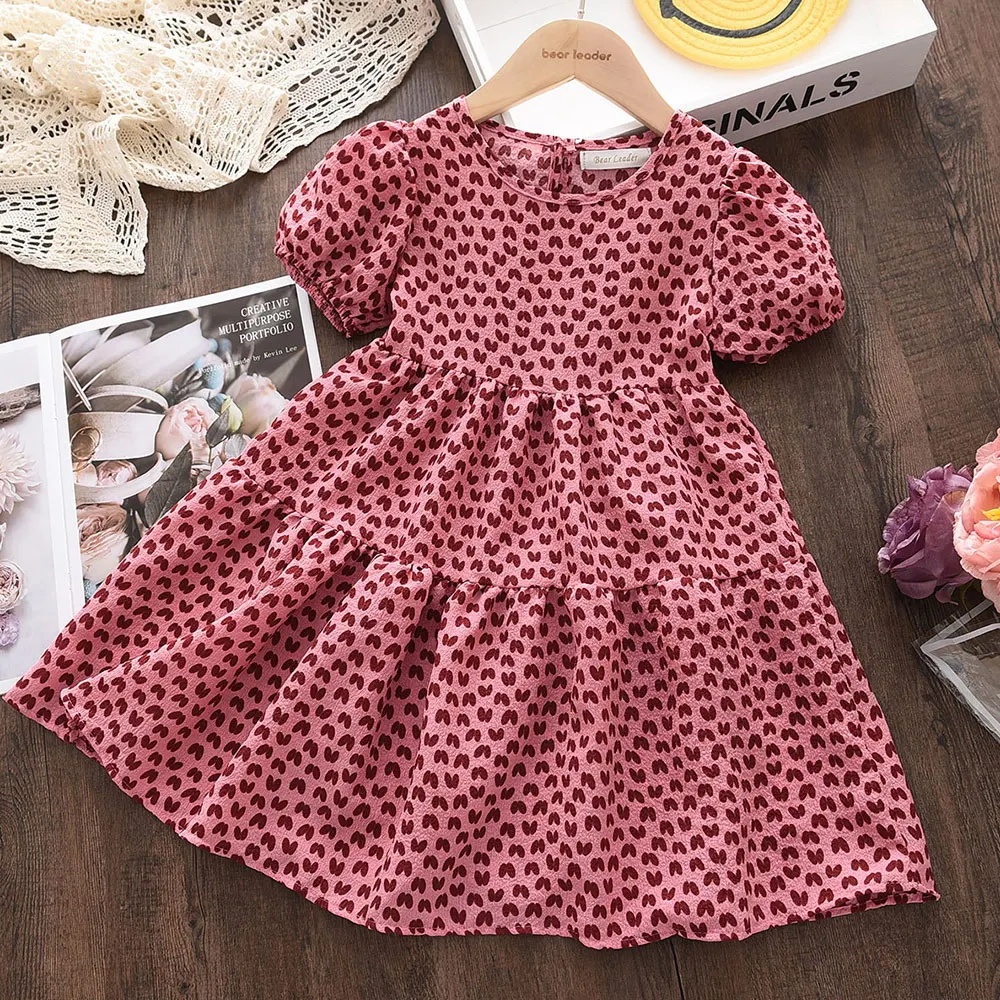 Bear Leader Kids Girls Dresses 2026 New Summer Lace Princess Dresses Children Solid color Clothing Baby Wedding Party Vestidos