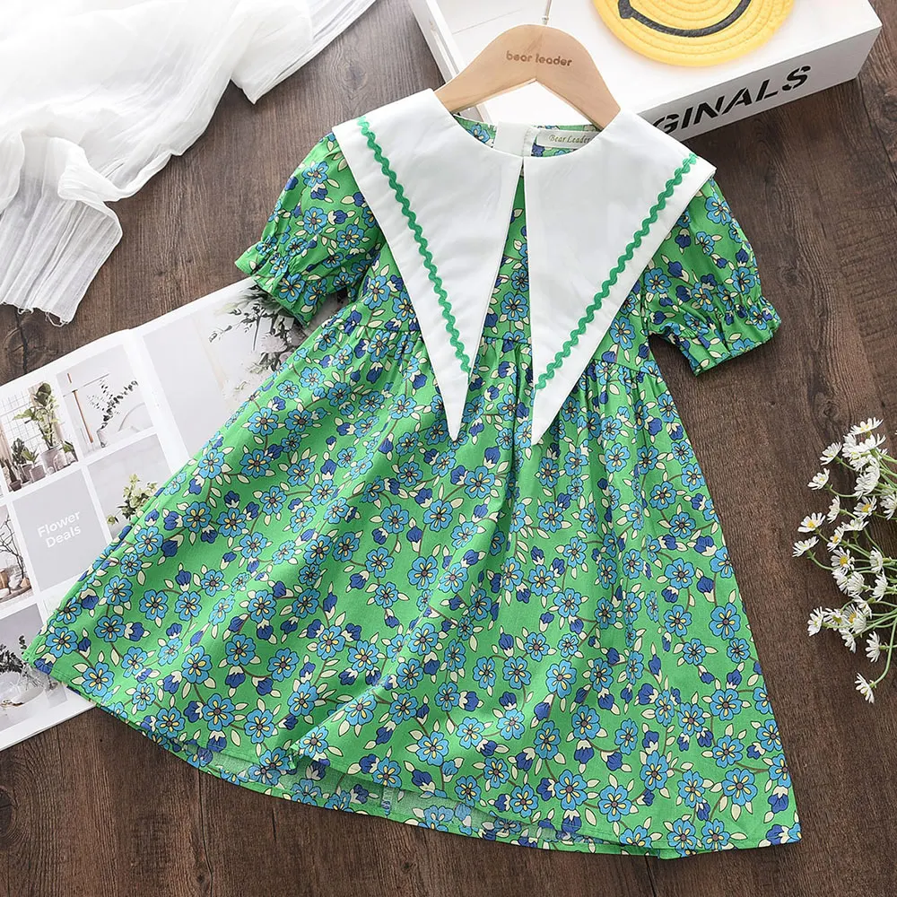 Bear Leader Kids Girls Dresses 2026 New Summer Lace Princess Dresses Children Solid color Clothing Baby Wedding Party Vestidos
