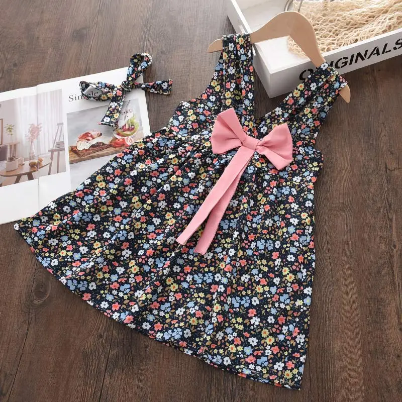 Bear Leader Kids Girls Dresses 2026 New Summer Lace Princess Dresses Children Solid color Clothing Baby Wedding Party Vestidos