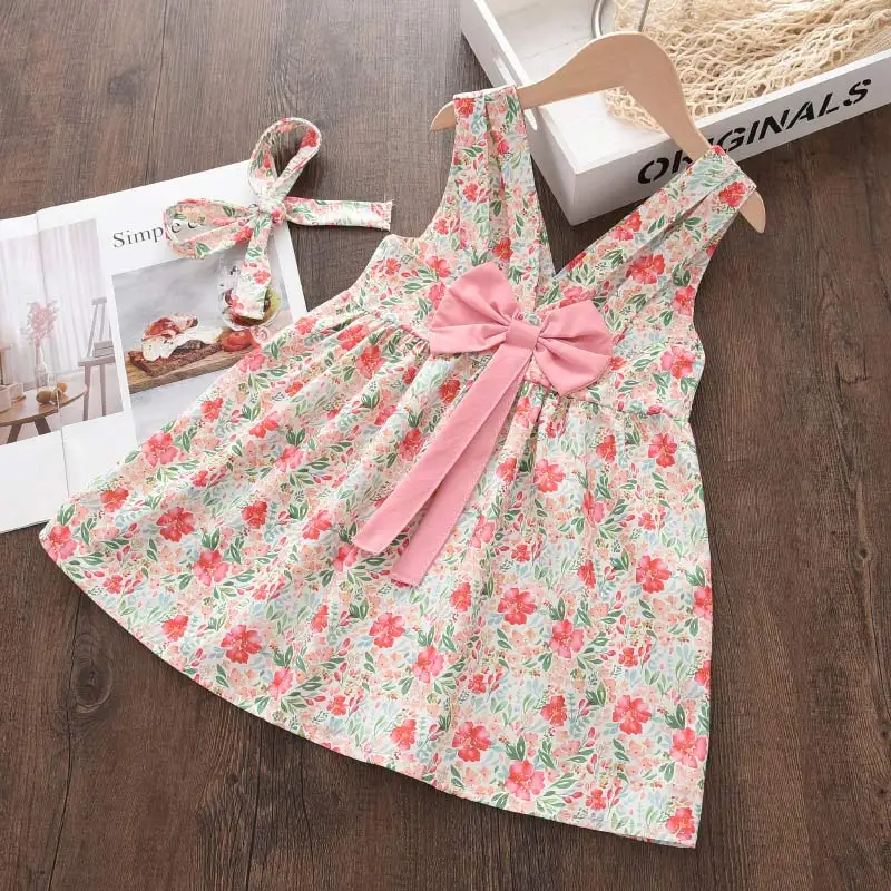 Bear Leader Kids Girls Dresses 2026 New Summer Lace Princess Dresses Children Solid color Clothing Baby Wedding Party Vestidos