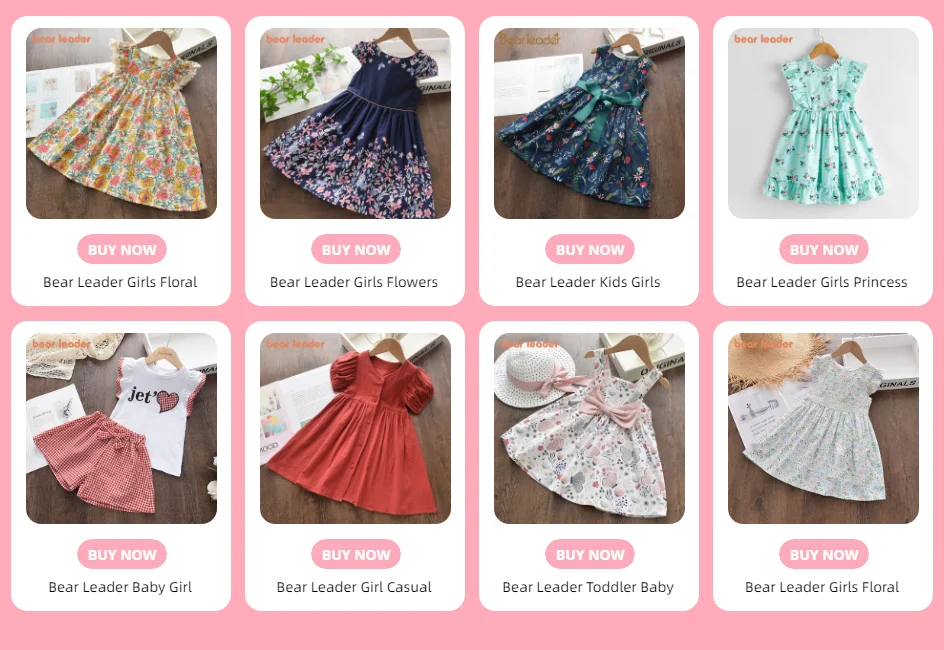 Bear Leader Kids Girls Dresses 2026 New Summer Lace Princess Dresses Children Solid color Clothing Baby Wedding Party Vestidos