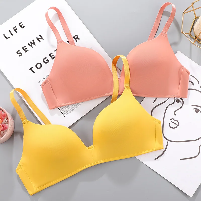 Women Seamless Bra Sexy No Wire Push Up Underwear Girls Students Breathable Thin 12 Colors Bras