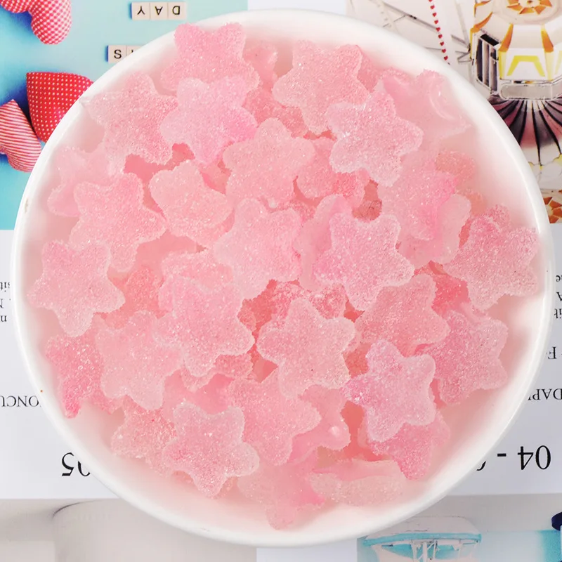 10pcs Slime Charms Soft Candy Resin Star Additives Supplies DIY Kit Filler Decor For Fluffy Clear Cloud Slime Clay 18mm