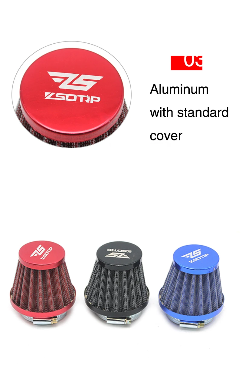 ZSDTRP Universal Motorcycle Carburetor Clamp-On Air Filter 35mm 38mm 42mm 45mm 50mm 55mm 58mm Inlet Tapered Cleaner