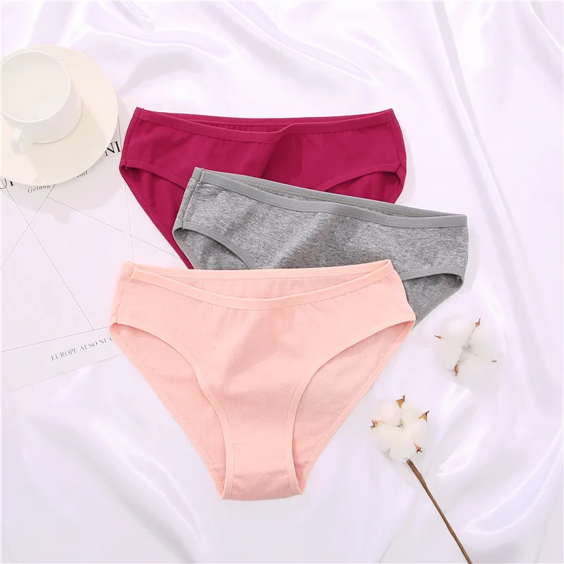 S-XL Jacquard Cotton Panties Women Panties Sexy Female Underpants Briefs Solid Color Intimate Pantys For Woman