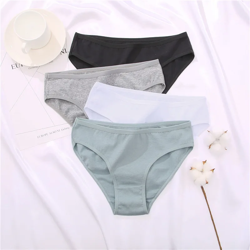 S-XL Jacquard Cotton Panties Women Panties Sexy Female Underpants Briefs Solid Color Intimate Pantys For Woman