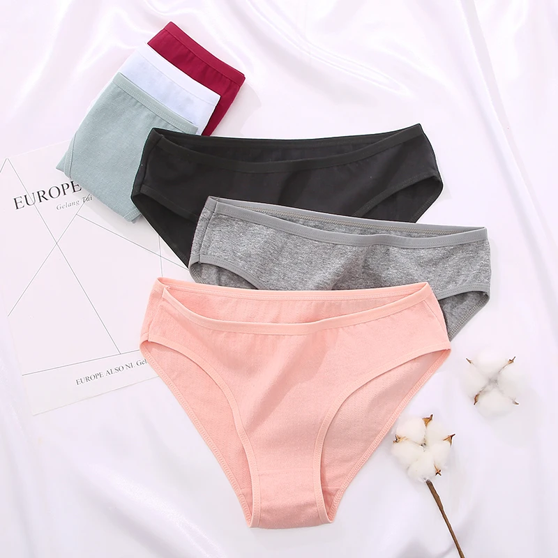 S-XL Jacquard Cotton Panties Women Panties Sexy Female Underpants Briefs Solid Color Intimate Pantys For Woman