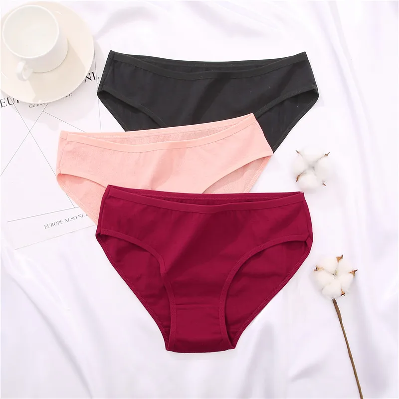 S-XL Jacquard Cotton Panties Women Panties Sexy Female Underpants Briefs Solid Color Intimate Pantys For Woman