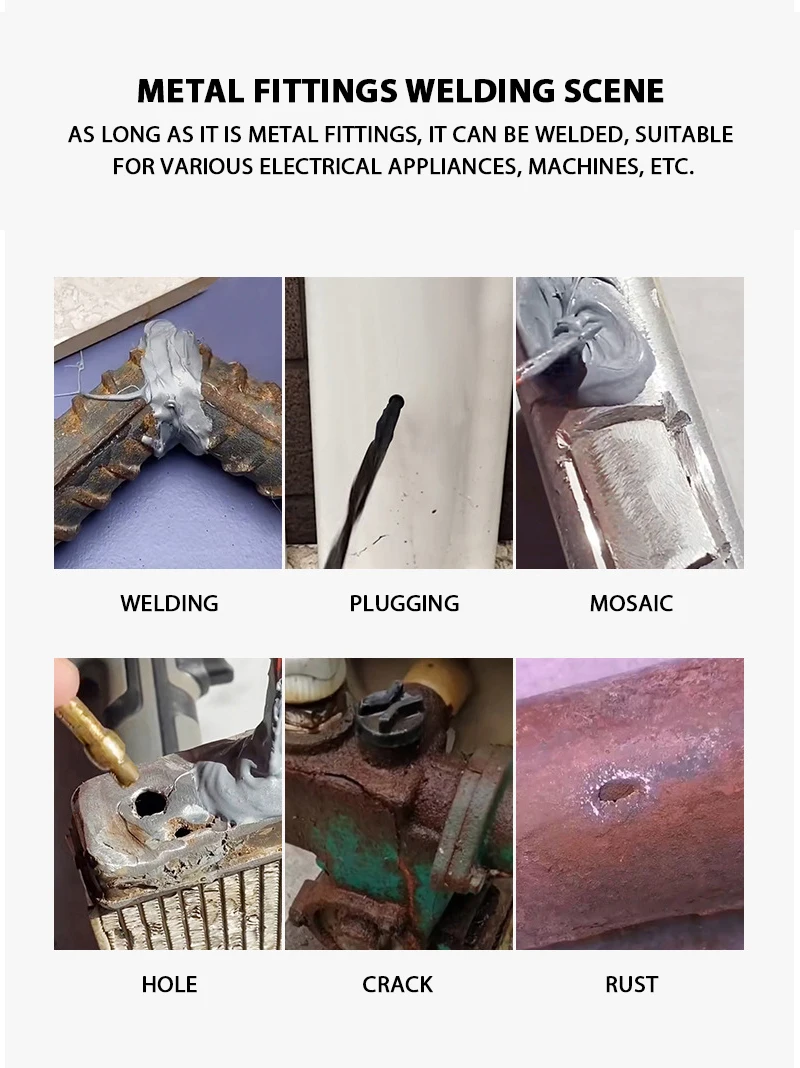 Metal Repair Paste 2 In1 Industrial AB Caster Glue Heat Resistant Sealant Cold Weld Strong Defect Repair Agent Glue
