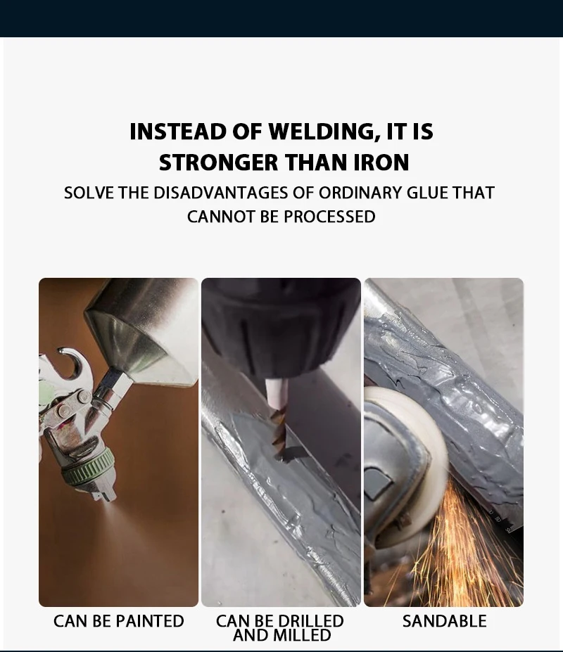 Metal Repair Paste 2 In1 Industrial AB Caster Glue Heat Resistant Sealant Cold Weld Strong Defect Repair Agent Glue