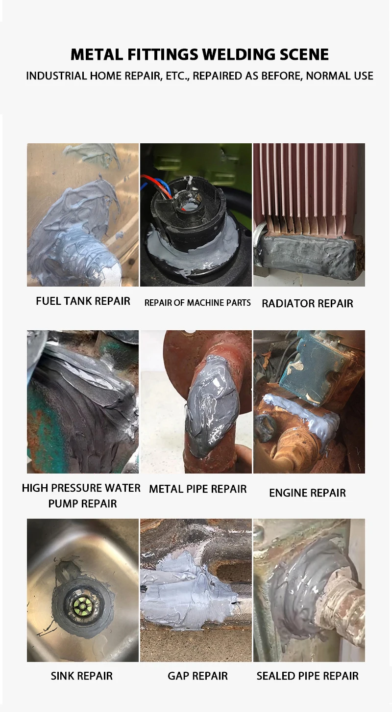 Metal Repair Paste 2 In1 Industrial AB Caster Glue Heat Resistant Sealant Cold Weld Strong Defect Repair Agent Glue