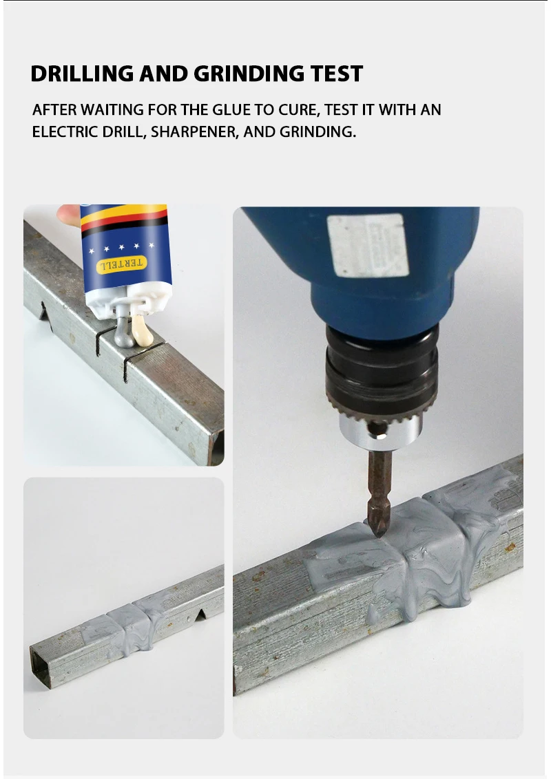 Metal Repair Paste 2 In1 Industrial AB Caster Glue Heat Resistant Sealant Cold Weld Strong Defect Repair Agent Glue