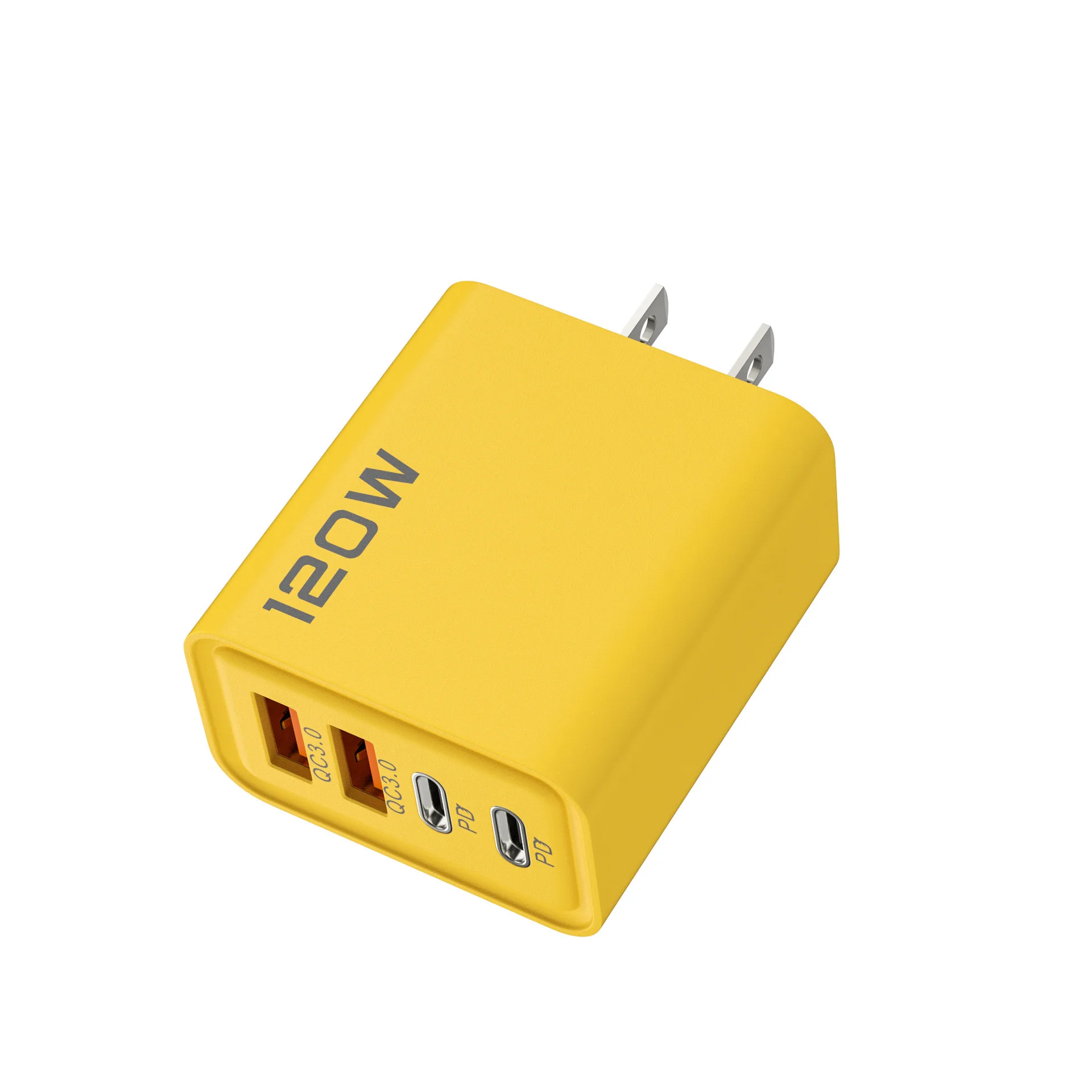 120W 4 Ports USB C Fast Charger PD Quick Charge 3.0 Wall Phone Adapter Universal Travel Charging Plug for iPhone Samsung Xiaomi