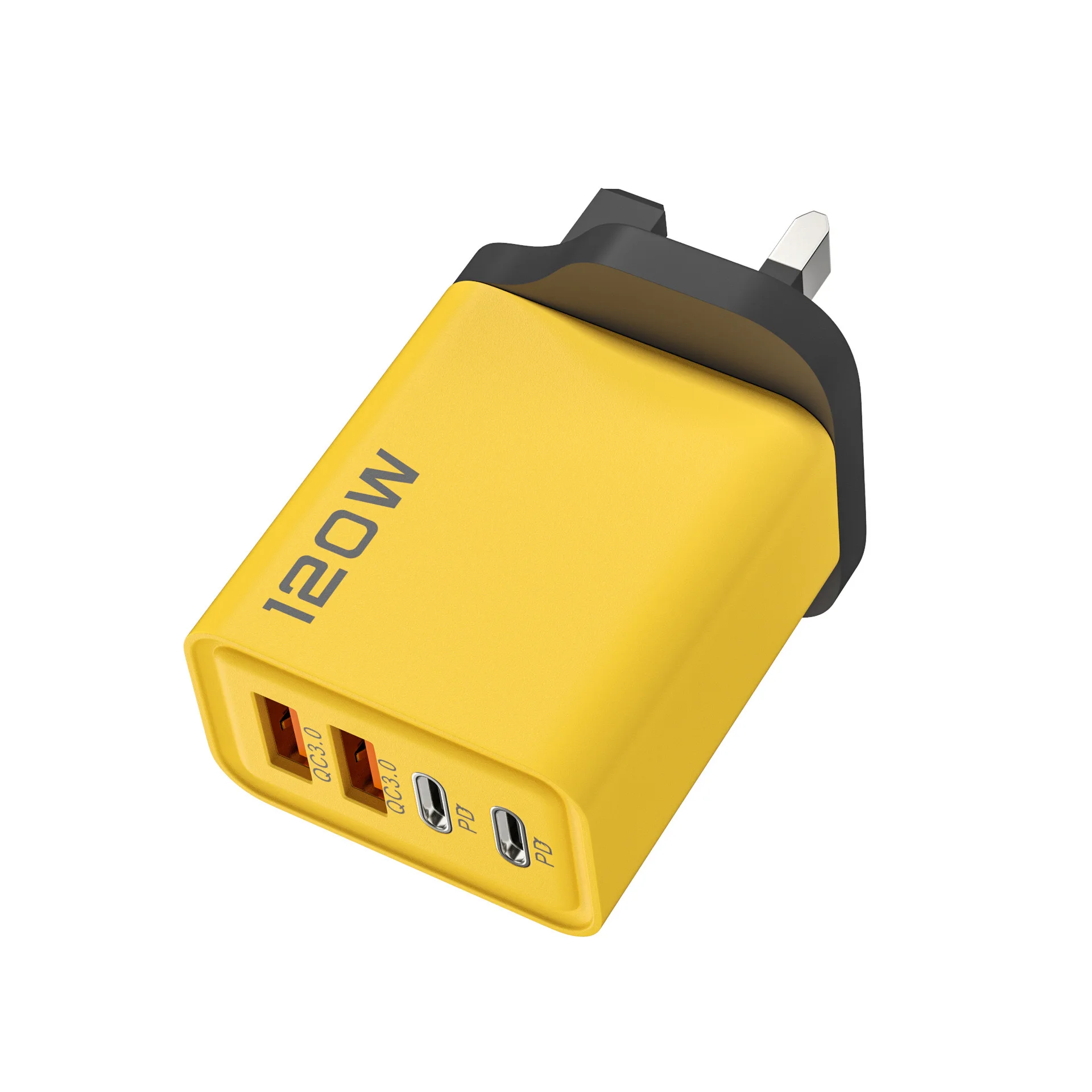 120W 4 Ports USB C Fast Charger PD Quick Charge 3.0 Wall Phone Adapter Universal Travel Charging Plug for iPhone Samsung Xiaomi