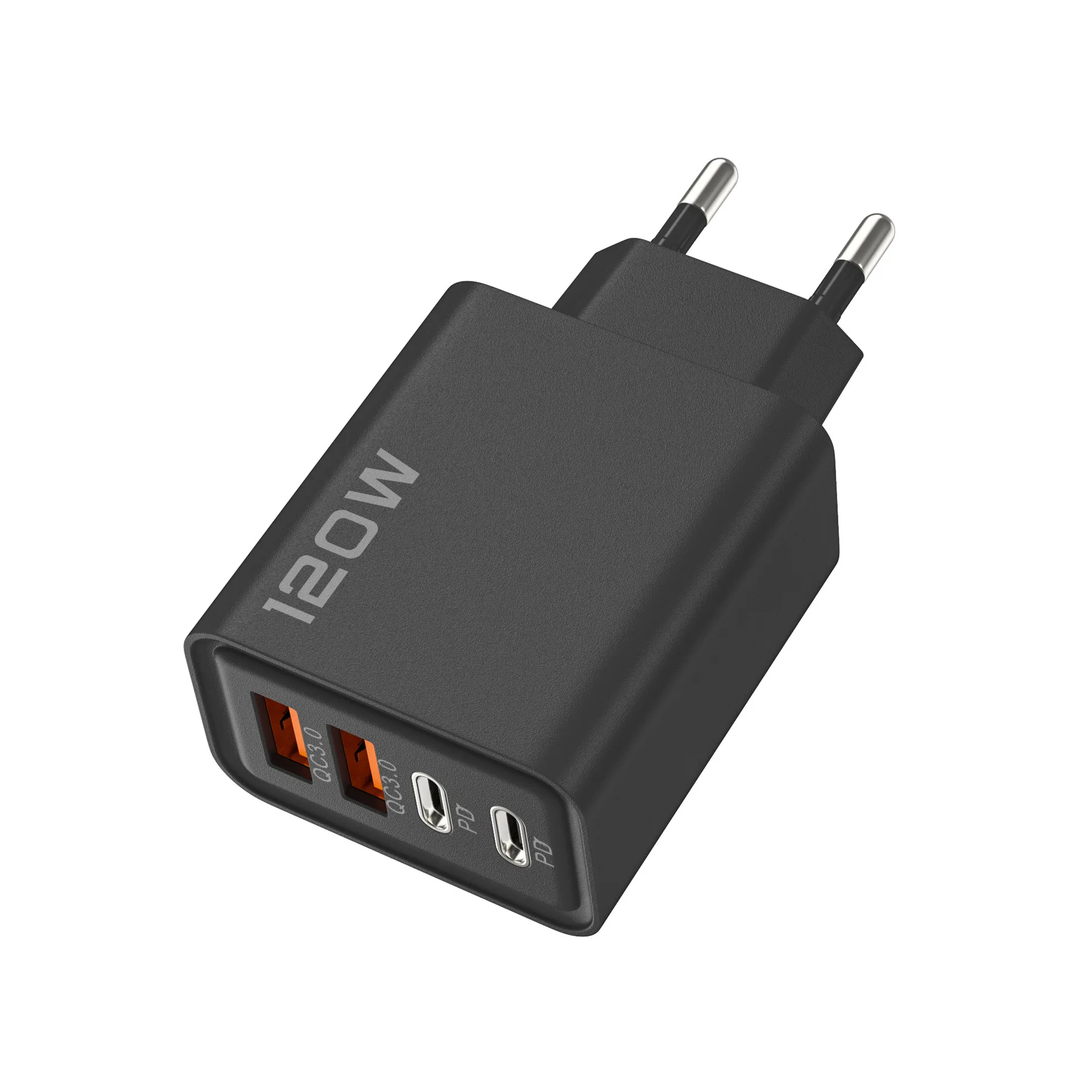 120W 4 Ports USB C Fast Charger PD Quick Charge 3.0 Wall Phone Adapter Universal Travel Charging Plug for iPhone Samsung Xiaomi
