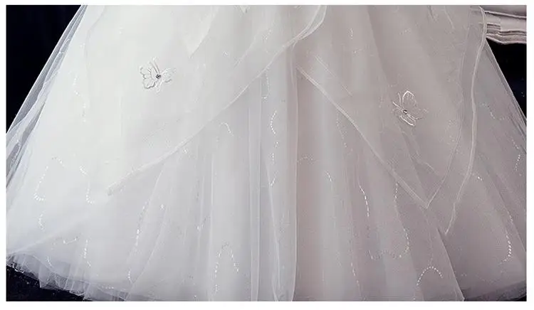 Vestido De Noiva 2021 New Gryffon Half Sleeve Boat Neck Wedding Ball Gown Luxury Lace Sequins Wedding Dresse Robe De Mariee