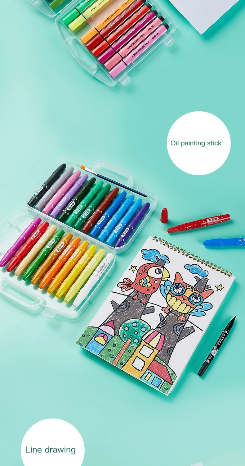 4/9pcs/lot Deli Twin Tip Permanent Marker Pen Set Fine Point Waterproof Ink Thin Nib Crude Nib Black Ink 0.5mm-2mm Fine Color