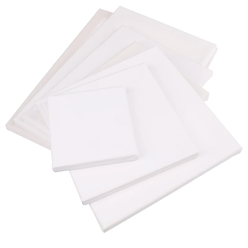 White Black Blank Square Artist Canvas For Oil Painting On Canvas, Acrylic Watercolor Oil Paint With Wood Frame As Primer