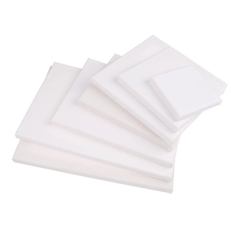 White Black Blank Square Artist Canvas For Oil Painting On Canvas, Acrylic Watercolor Oil Paint With Wood Frame As Primer