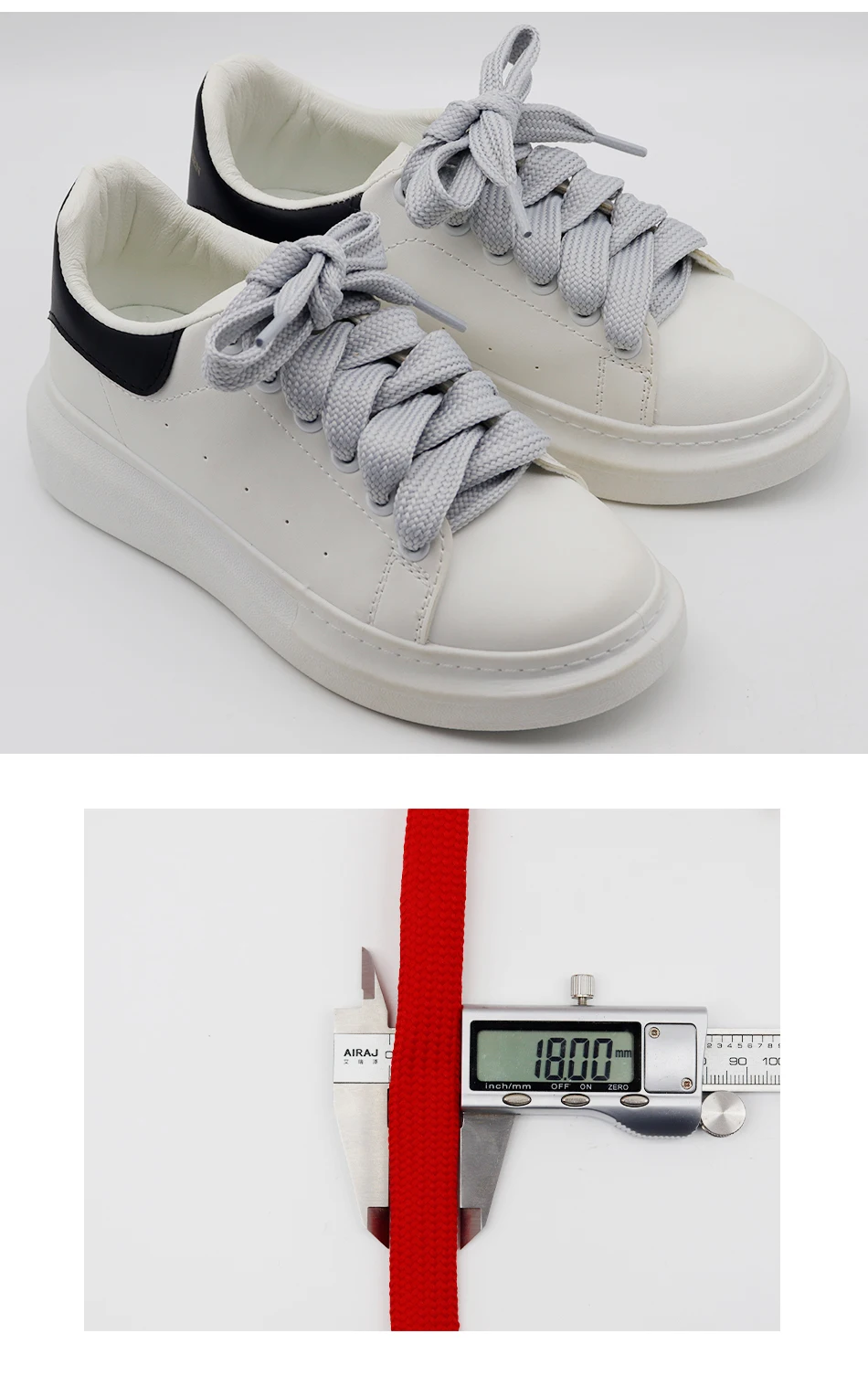 Widened 18mm Width Double Layer Wide Laces Sneakers Solid Color Flat Fat Shoestrings Air Queen Bootlaces Force Shoelaces Cord