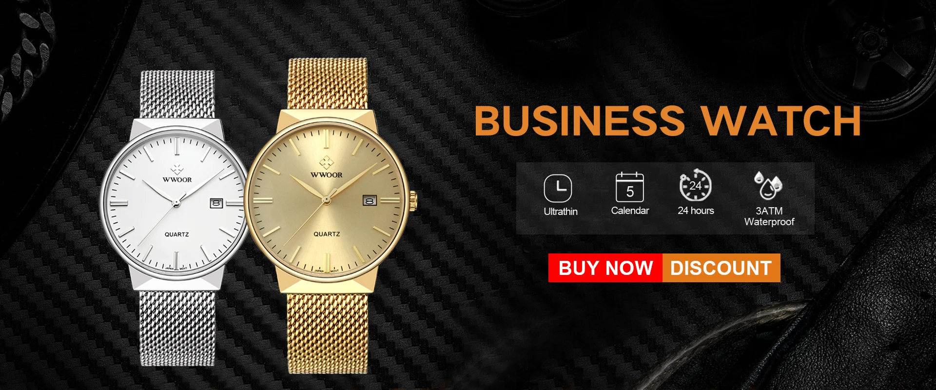 WWOOR 2026 New Square Watch Men with Automatic Week Date Luxury Stainless Steel Gold Mens Quartz Wrist Watches Relogio Masculino