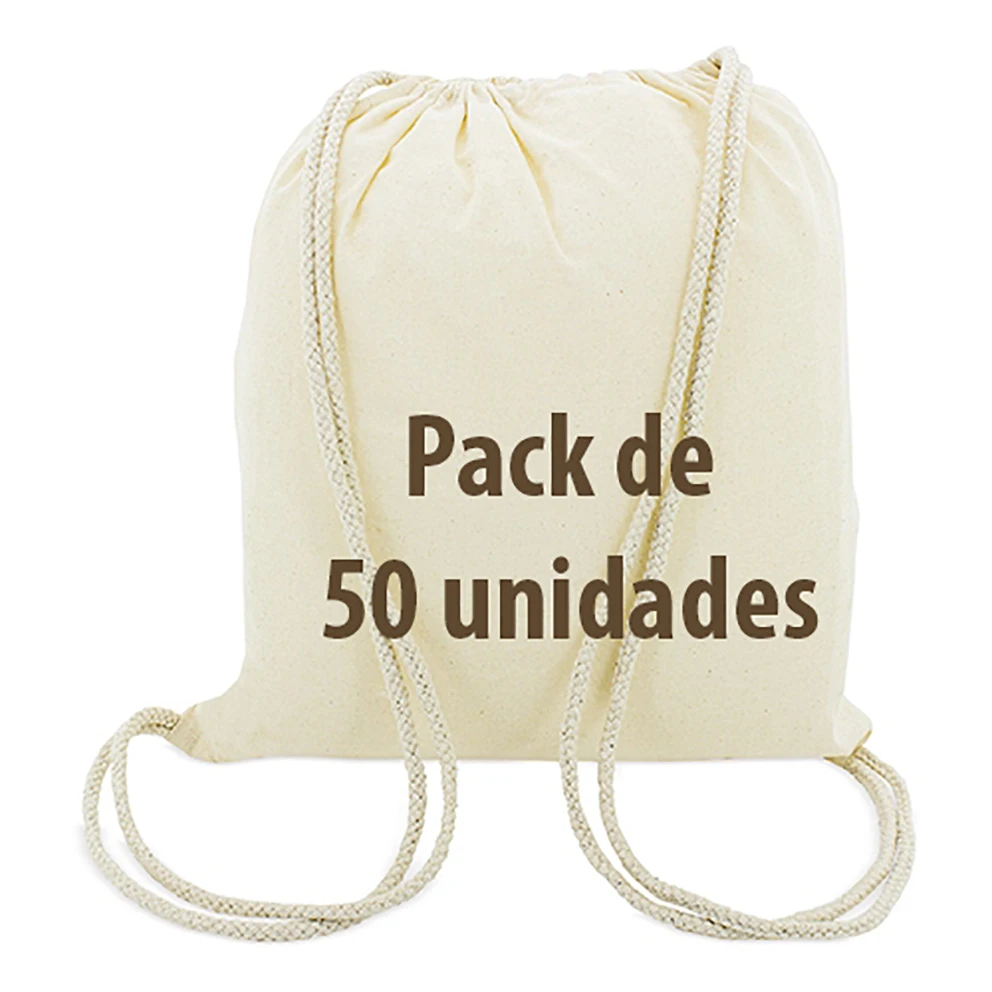 Paquete De Mochilas De Algodón Natural ECO Reutilizables En Tamaños 45x39 Cm Para Manualidades Pintura Y Excursiones Con Cierre De Cordón 50/100/200 Unidades