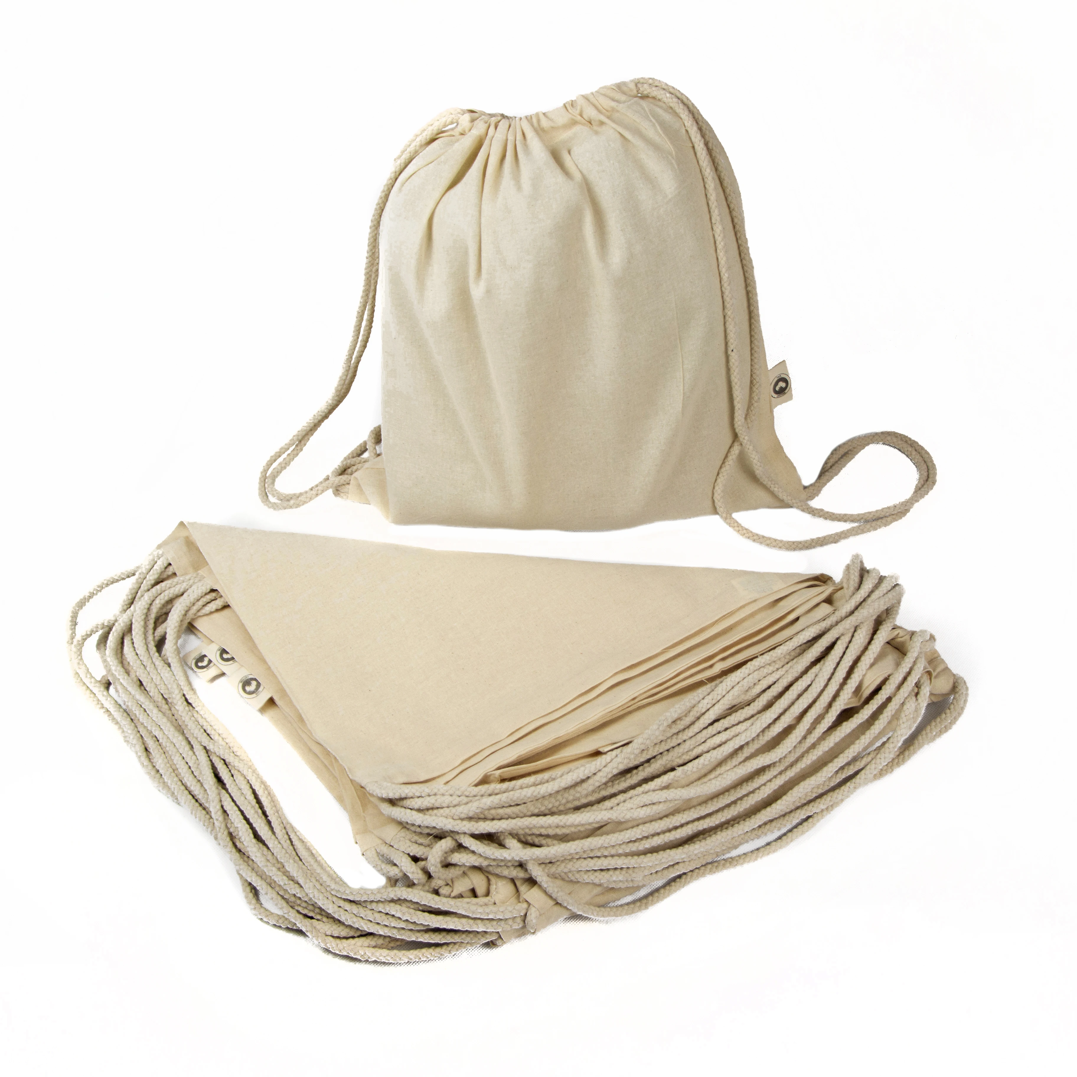 Paquete De Mochilas De Algodón Natural ECO Reutilizables En Tamaños 45x39 Cm Para Manualidades Pintura Y Excursiones Con Cierre De Cordón 50/100/200 Unidades