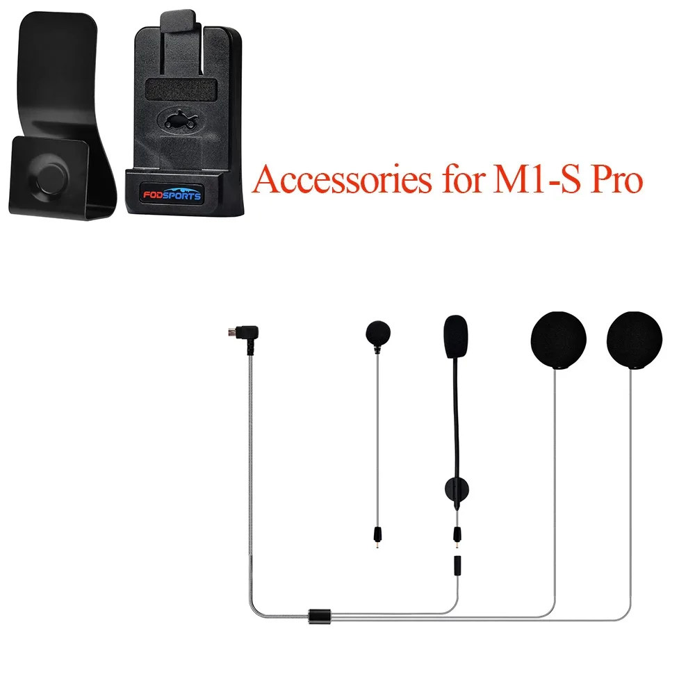 Fodsports M1-S Pro Motorcycle Earphone Helmet Bluetooth 5.0 Intercom Headset with Clip Microphone for Accessories Earpiece