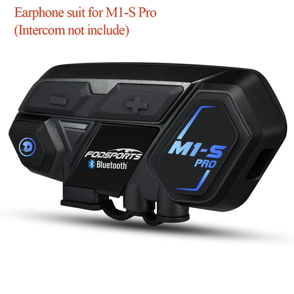 Fodsports M1-S Pro Motorcycle Earphone Helmet Bluetooth 5.0 Intercom Headset with Clip Microphone for Accessories Earpiece