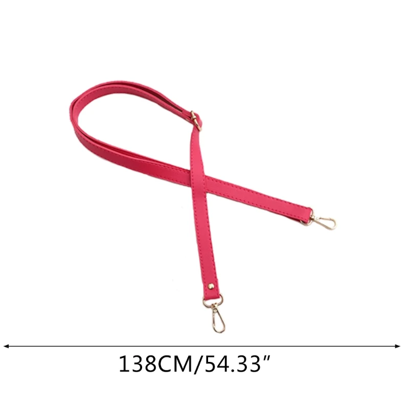 138cm Long Faux Leather Shoulder Bag Strap DIY Purse Handle Adjustable Crossbody Handbag Belt Replacement with Clasp