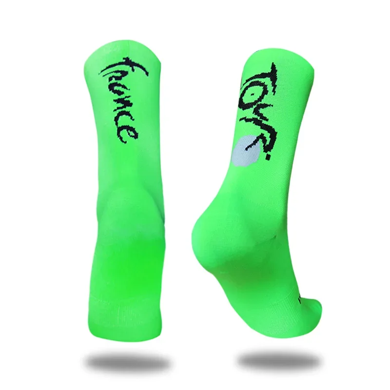 New Cycling Socks Letter Sports Socks Breathable Compression Outdoor Pro Competition Bike Socks Men Calcetines Ciclismo