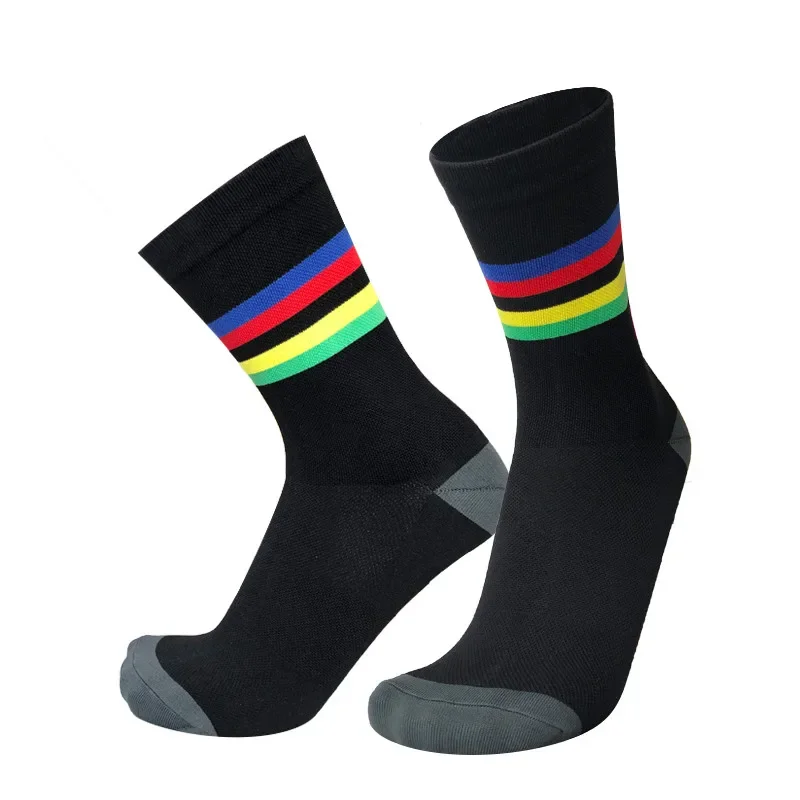 New Cycling Socks Letter Sports Socks Breathable Compression Outdoor Pro Competition Bike Socks Men Calcetines Ciclismo
