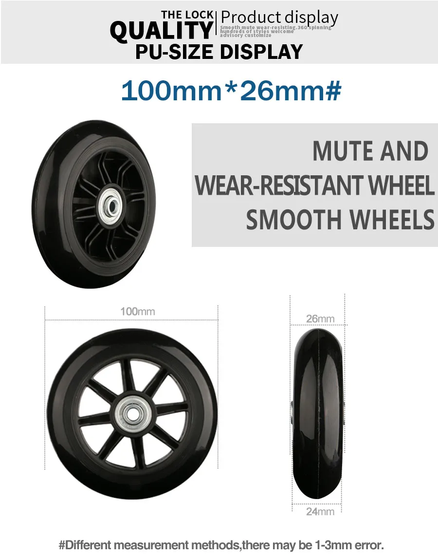 Luggage Wheels Replacement Trolley Case Pulley Wheel Mute Universal Accessories 20-28 Inch Suitcase Wheels Caster for Luggage