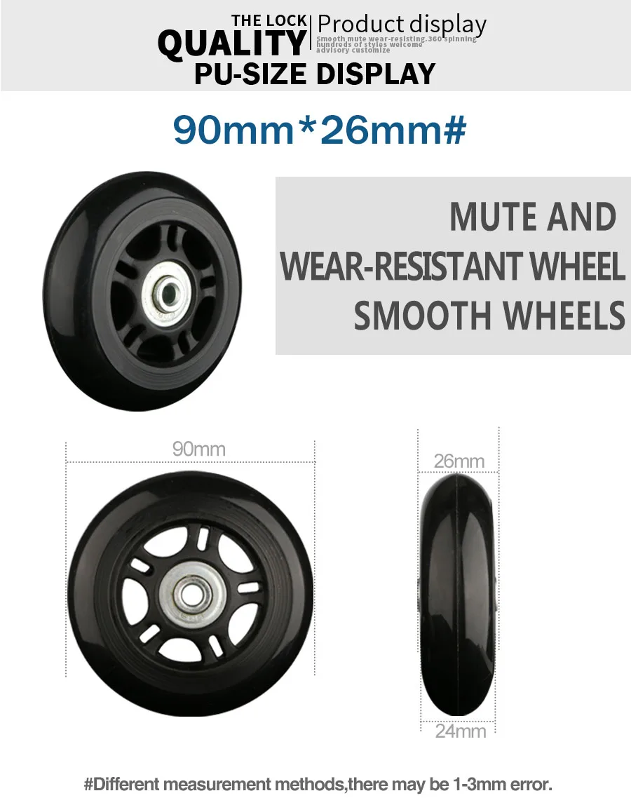 Luggage Wheels Replacement Trolley Case Pulley Wheel Mute Universal Accessories 20-28 Inch Suitcase Wheels Caster for Luggage