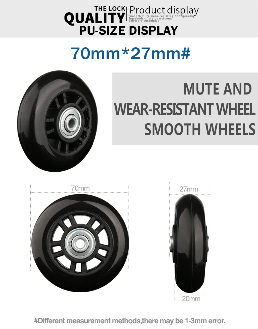 Luggage Wheels Replacement Trolley Case Pulley Wheel Mute Universal Accessories 20-28 Inch Suitcase Wheels Caster for Luggage
