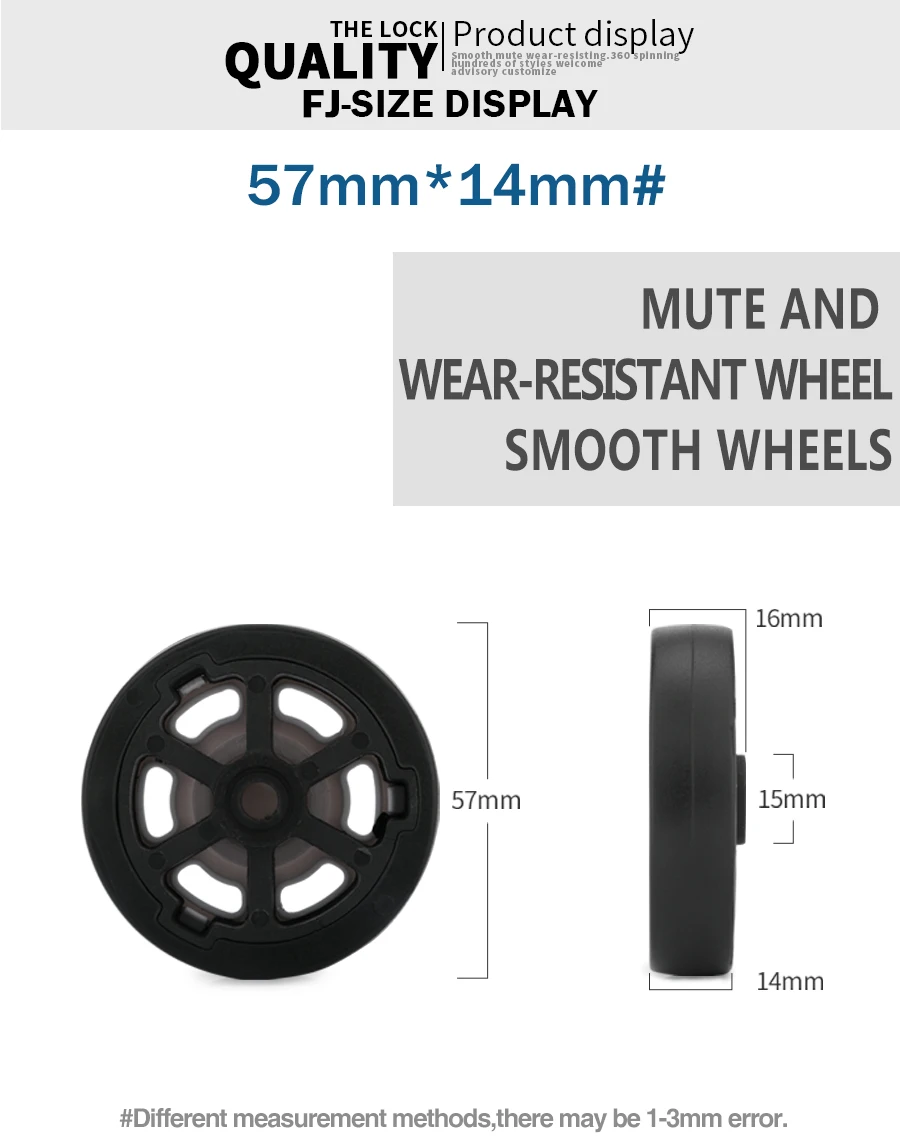 Luggage Wheels Replacement Trolley Case Pulley Wheel Mute Universal Accessories 20-28 Inch Suitcase Wheels Caster for Luggage