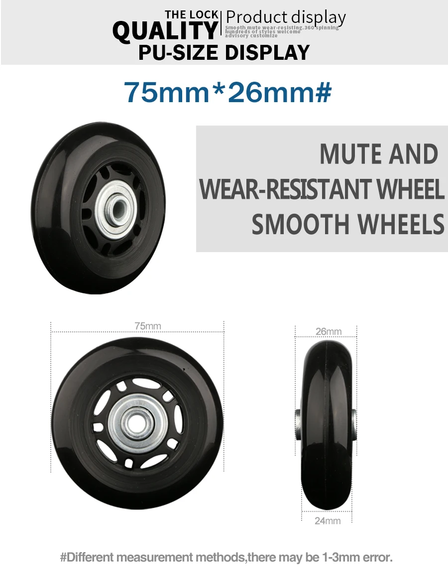 Luggage Wheels Replacement Trolley Case Pulley Wheel Mute Universal Accessories 20-28 Inch Suitcase Wheels Caster for Luggage