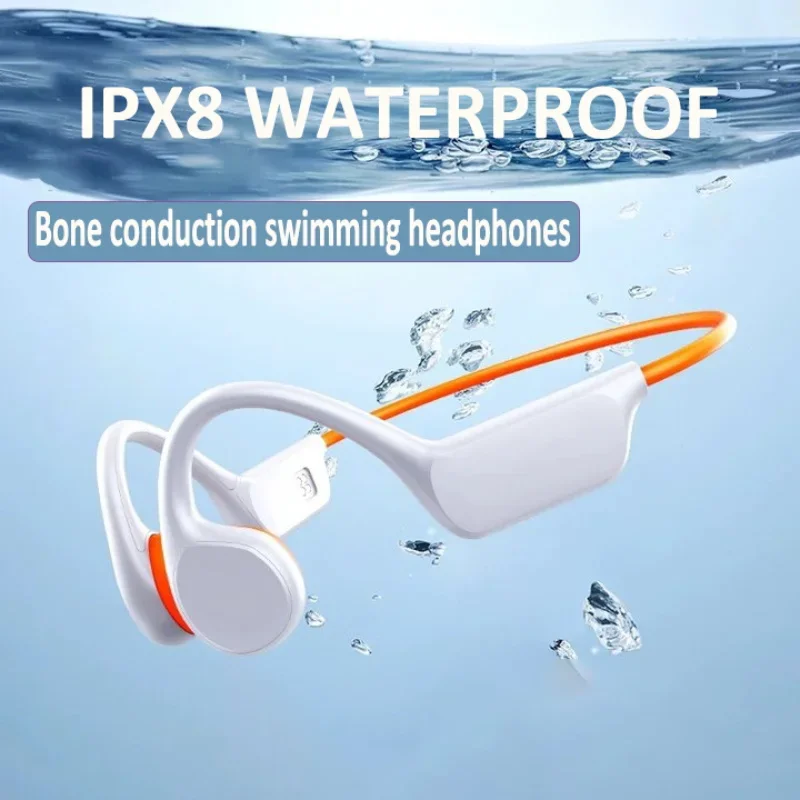 Lenovo NEW Bone Conduction Headset Bluetooth 5.4 Not In Ear Swimming Running IPX8 Waterproof Long Life Hang Ear Sports Headphone