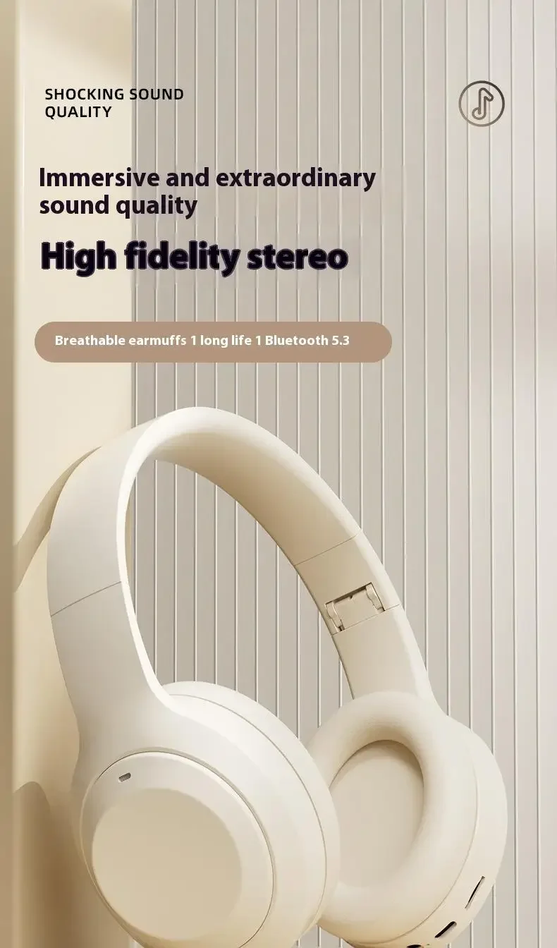 Over Ear HIFI Stereo M5 Headsets Wireless Bluetooth 5.3 Headphones Sports Gaming Earphones Support TF/AUX noise reduction