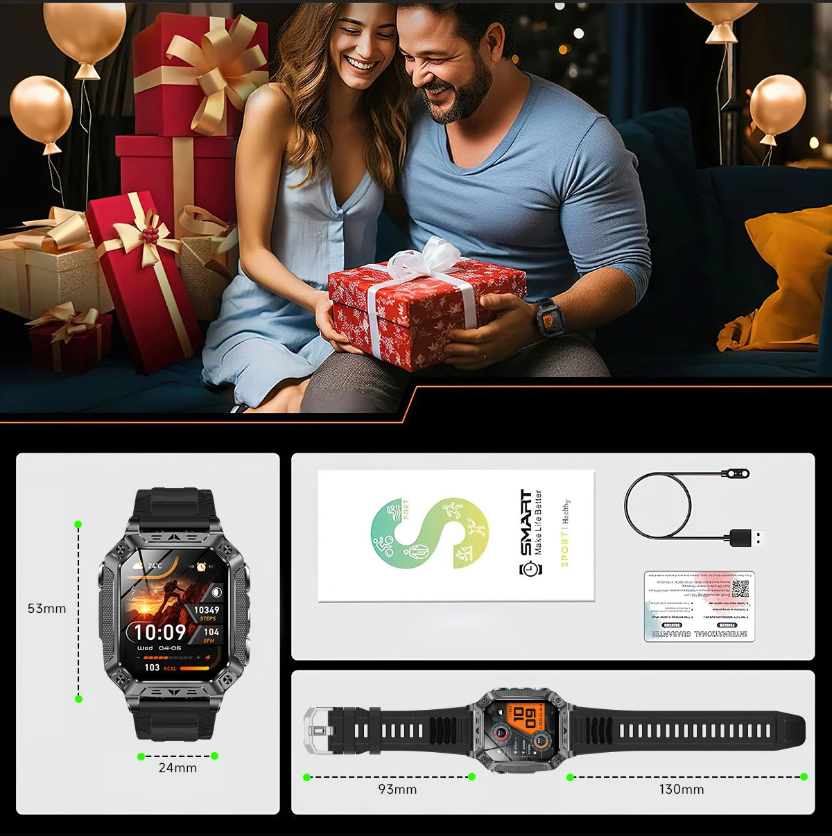 2026 New 1400mAh Battery Smart Watch GPS path Bluetooth Call 10ATM Waterproof Swim Sport Run Hiking Outdoors Military Smartwatch
