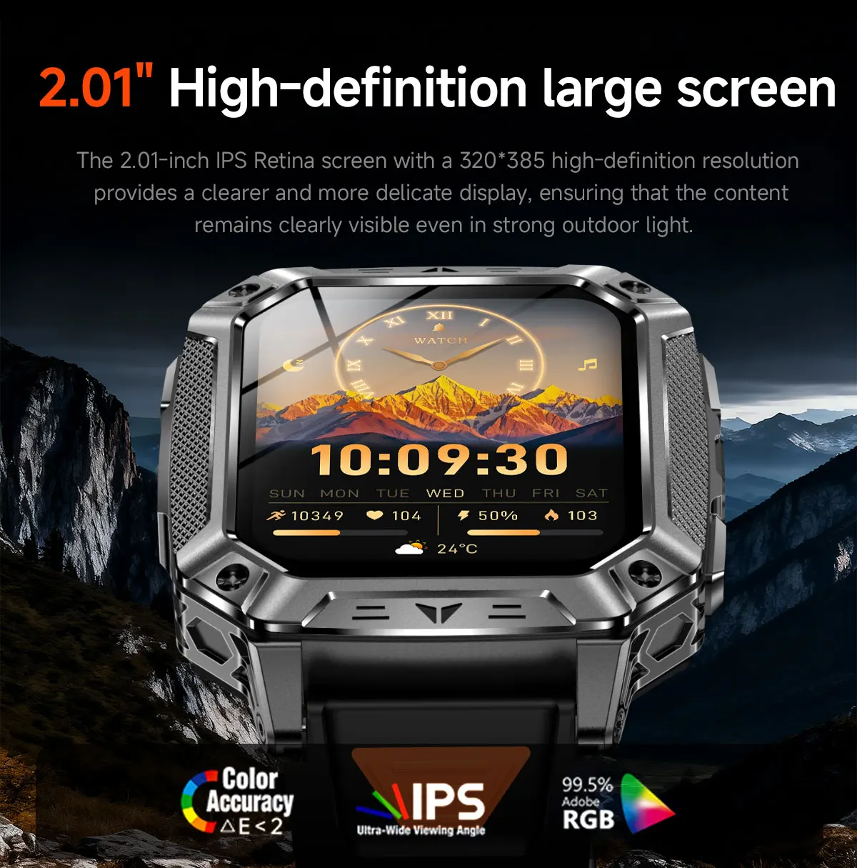 2026 New 1400mAh Battery Smart Watch GPS path Bluetooth Call 10ATM Waterproof Swim Sport Run Hiking Outdoors Military Smartwatch