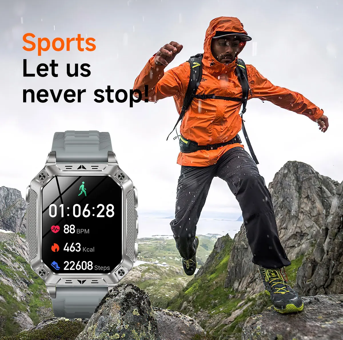 2026 New 1400mAh Battery Smart Watch GPS path Bluetooth Call 10ATM Waterproof Swim Sport Run Hiking Outdoors Military Smartwatch