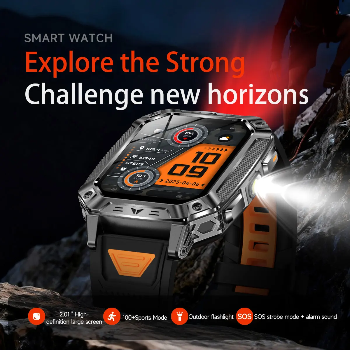2026 New 1400mAh Battery Smart Watch GPS path Bluetooth Call 10ATM Waterproof Swim Sport Run Hiking Outdoors Military Smartwatch